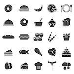 Food icons on white background, stock vector