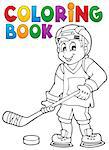 Coloring book hockey theme 1 - eps10 vector illustration.