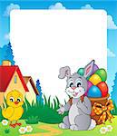 Frame with Easter bunny theme 8 - eps10 vector illustration.