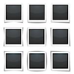 Photo frames with different shadows, vector eps10 illustration