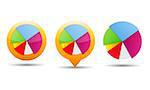 Set of pie chart icons, vector eps10 illustration
