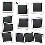 Set of photo frames on white background, vector eps10 illustration