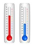 Two thermometers on white background, vector eps10 illustration