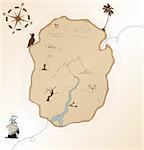 Antique Vector Treasure Map