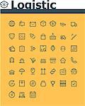 Set of the simple logistic related icons