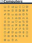 Set of the simple computer related icons