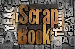 The words Scrap Book written in vintage letterpress type