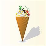 colorful illustration with ice cream for your design