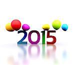 3D illustration - we celebrate the New Year 2015