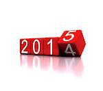 3D illustration - dice with new year 2015