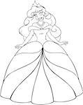 Vector illustration coloring page of a beautiful african princess.