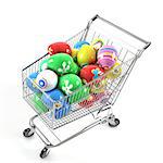 Shopping cart with Easter eggs