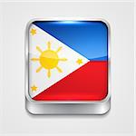 vector 3d style flag icon of philippines