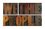 WE THE PEOPLE written in vintage letterpress type