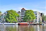 Amsterdam. River Amstel embankment