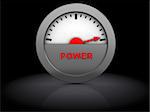 3d illustration of power meter over black background