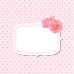Pink Rose Label, With Gradient Mesh, Vector Illustration