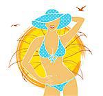 Vector illustration of Summer woman