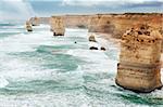 The Twelve Apostles in the rain, along the Great Ocean Road, Australia