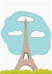 The Eiffel Tower in Paris. France. vector illustration for magazine or newspaper