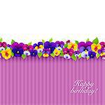 Background With Color Pansies, With Gradient Mesh, Vector  Illustration