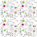 Vector illustration of Hand draw chemistry pattern