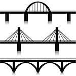 Illustration of silhouette of bridges as a symbol of the city.