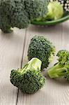 fresh broccoli on wood board, healthy eating