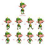 Animation of Dwarf walking. Eight walking frames + 1 static pose. Vector cartoon isolated character/frames.