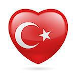 Heart with Turkish flag colors. I love Turkey