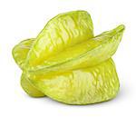 Carambola or starfruit isolated on white background with clipping path