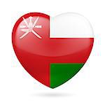 I love Oman. Heart with flag colors