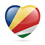 I love Seychelles. Heart with flag colors