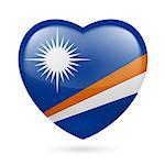 I love Marshall Islands. Heart with flag design