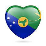 I love Christmas Island. Heart with flag design