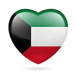 Heart with Kuwaiti flag colors. I love Kuwait