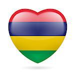 Heart with Mauritian flag colors. I love Mauritius