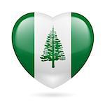 I love Norfolk Island. Heart with flag design