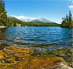 Mountain lake Strbske Pleso spring view (Slovakia).