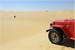 Four Wheel Drive Cars in Desert, Matruh, Great Sand Sea, Libyan Desert, Sahara Desert, Egypt, North Africa, Africa