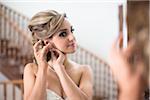 Portrait of Bride getting ready for Wedding, Toronto, Ontario, Canada