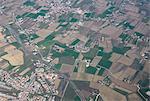 Aerial view of cultivated land near Venice, Italy