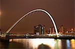 Millenium bridge at night, Newcastle upon Tyne, United Kingdom