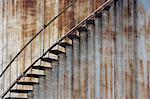 Staircase on a rusting iron structure, Puerto Rico