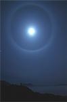 Halo ring around the moon