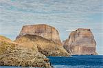 View of the jagged cliffs along the Cumberland Peninsula, Baffin Island, Nunavut, Canada, North America