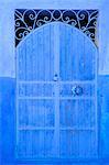 Traditional blue painted door, Chefchaouen, Morocco, North Africa, Africa