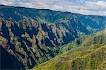 Aerial of the Waimea Canyon, Kauai, Hawaii, United States of America, Pacific