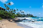 Sandy beach on Kapaa Beach Park on the island of Kauai, Hawaii, United States of America, Pacific