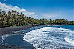 Punaluu Black Sand Beach on Big Island, Hawaii, United States of America, Pacific